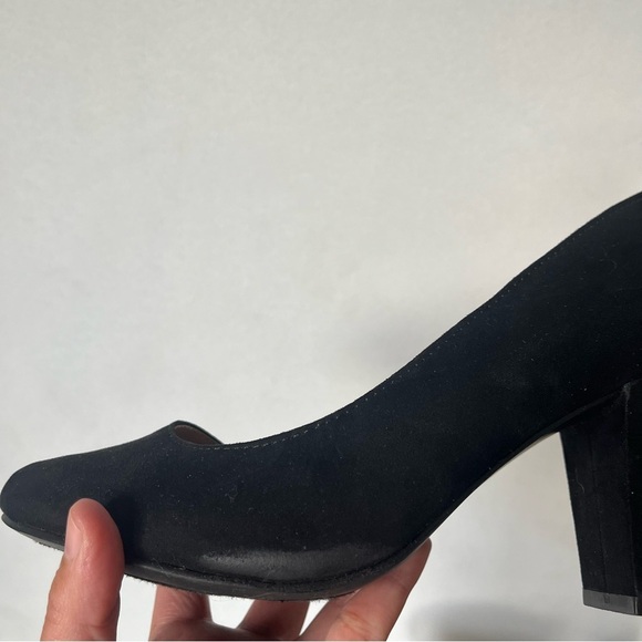 Torrid Almond Toe Block Heel Pump Black Cushioned 3 inch Wide Width 8W - Picture 7 of 11